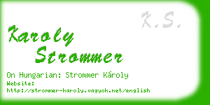 karoly strommer business card